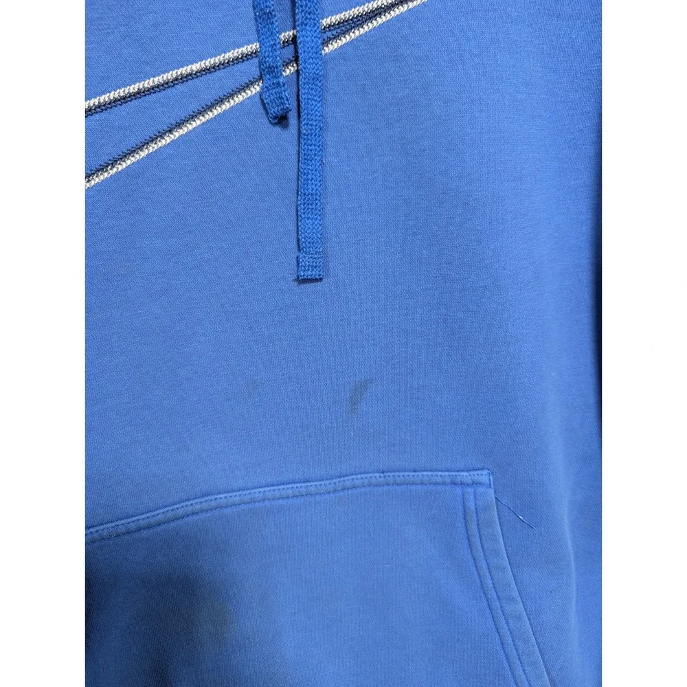 Nike Mens Blue Fleece Pullover Hoodie Embroidered Swoosh Logo Size Large 1384